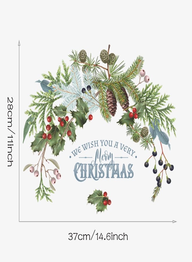 GARNETIN Christmas Decal Stickers Wall Decals for New Year Happy Christmas Christmas Tree Vinyl Wall Art Decals Decor Removable Modern for Christmas Party Supplies Home Window Decor xmas010 - Image 5